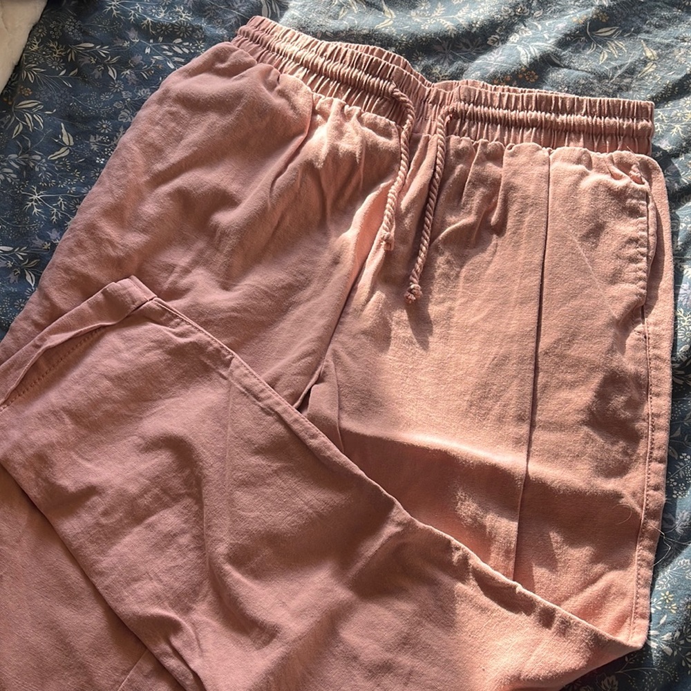 Size medium pink linen pants